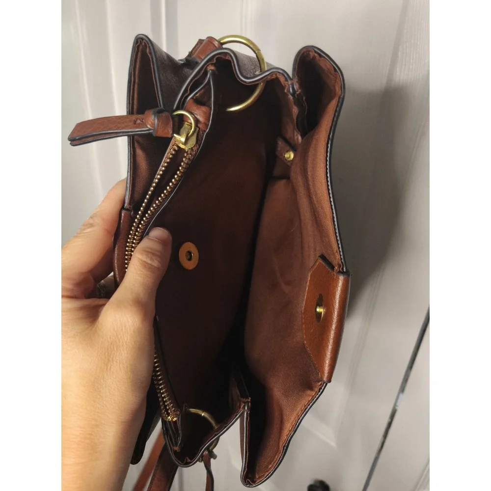 Brown Bueno Handbag Brown adjustable strap Lined Crossbody Purse‎ Shoulder Bag